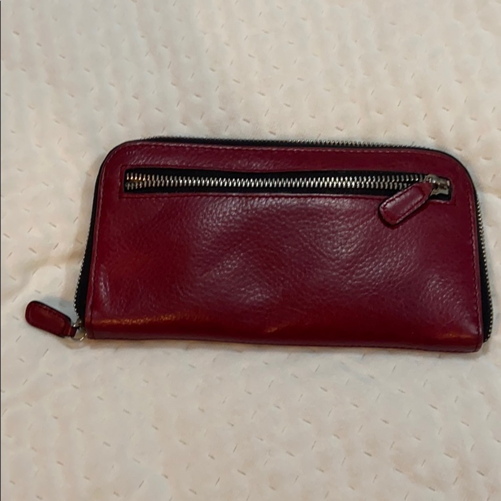 Brighton red leather zip wallet - Picture 2 of 5